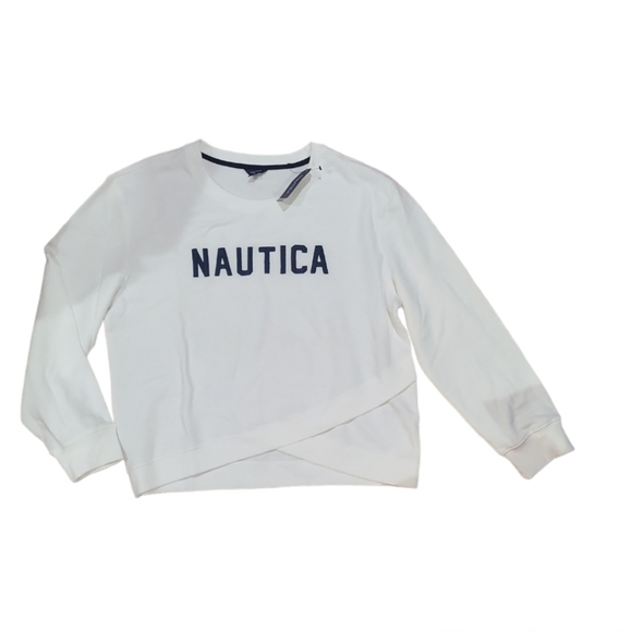 New Nautica Women's Crew Sweatshirt French Terry - Picture 1 of 6